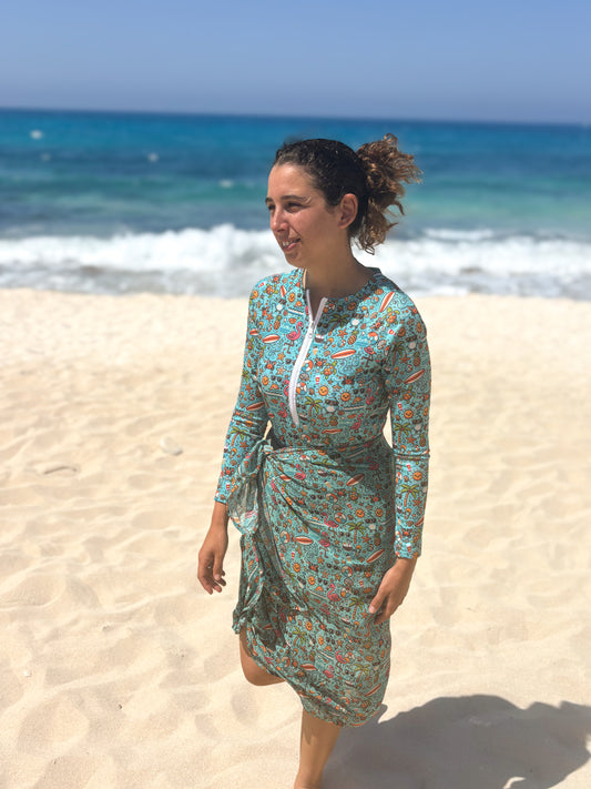 Tropical Whimsy Chiffon Coverup