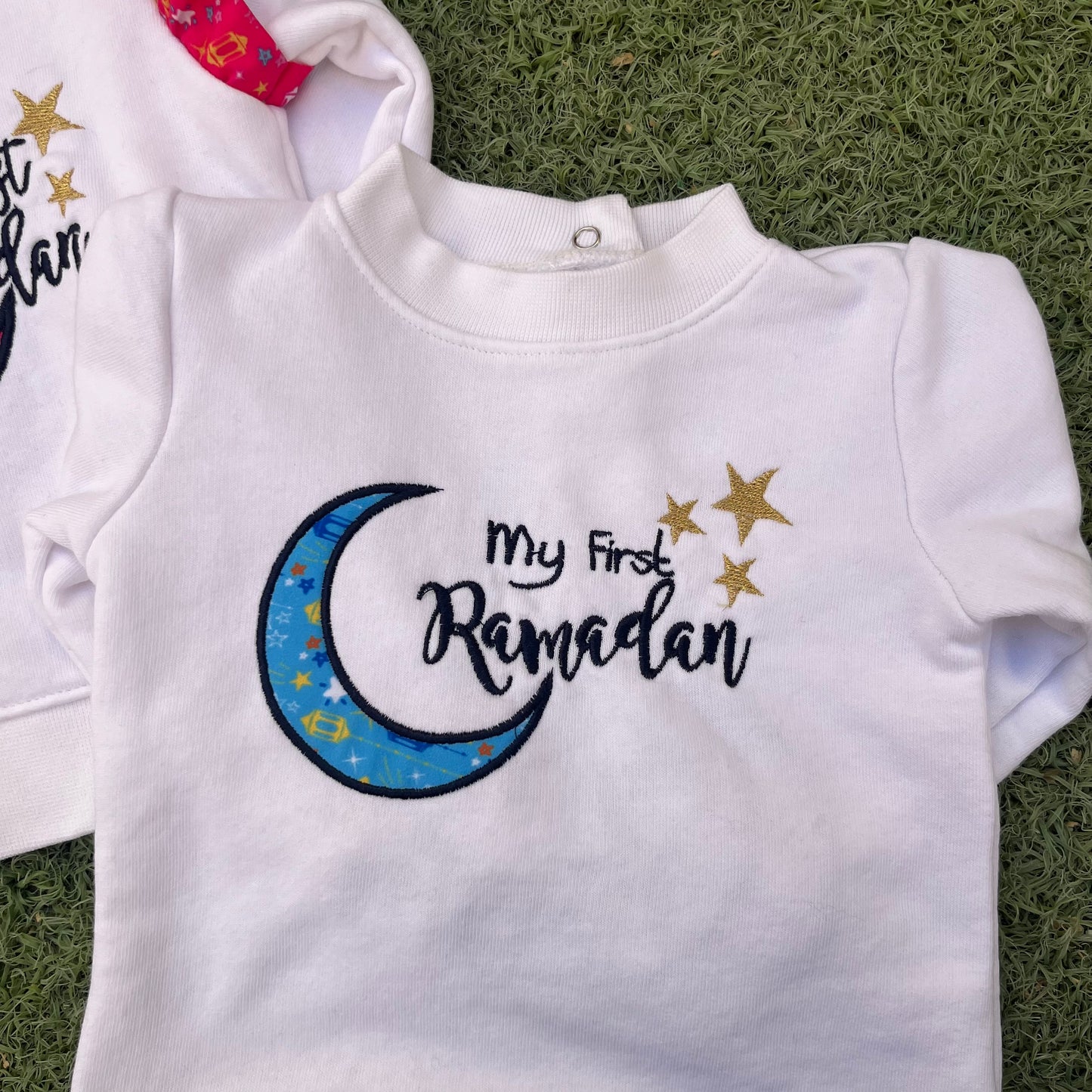 First Ramadan Sweatshirt with a Ramadan Patterned Moon