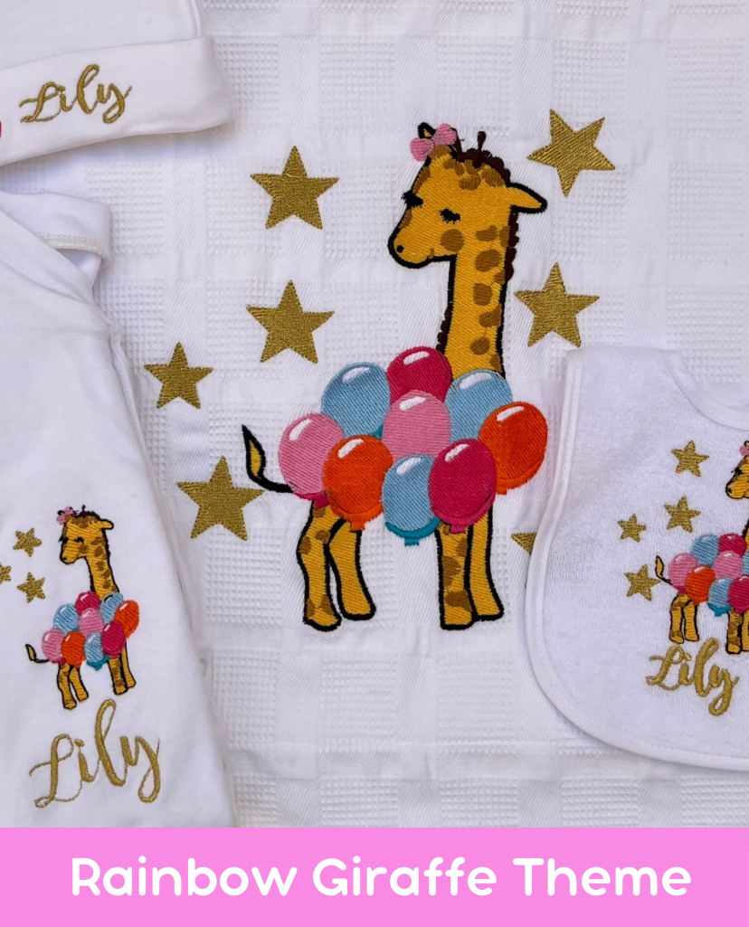 Rainbow Giraffe Cotton Set